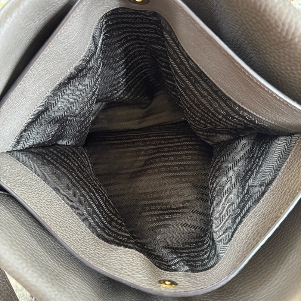 Prada Dark Gray Leather Tote Bag - Picture 8 of 16